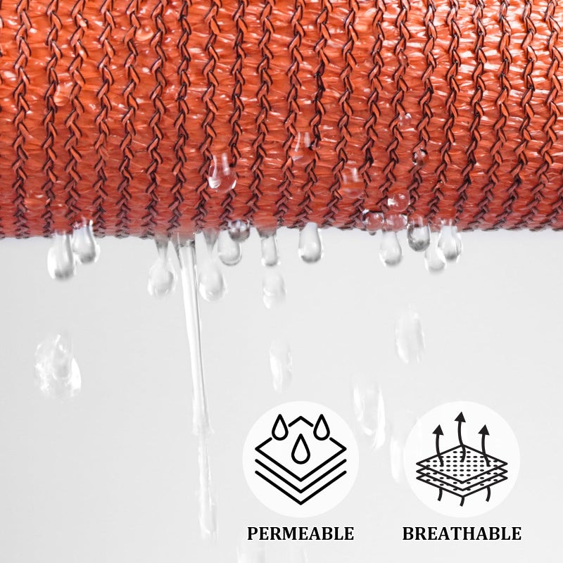 Shade&Beyond Triangle Sun Shade Sail 16'X16'X16' Permeable Canopy Rust Red for Patio Garden Yard Deck Pergola (We Make Custom Size) - Image 3